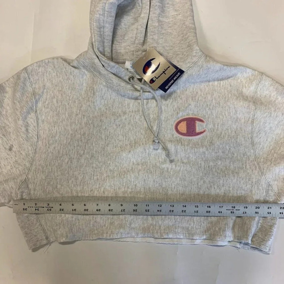 Champion‎ Women’s Reverse Weave Cropped Cut-Off Hooded Sweatshirt Size S NWT - Picture 11 of 13